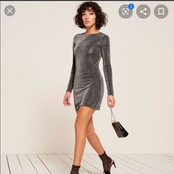 Reformation Dresses & Skirts - Reformation Radford Silver Sparkly Holiday Dress